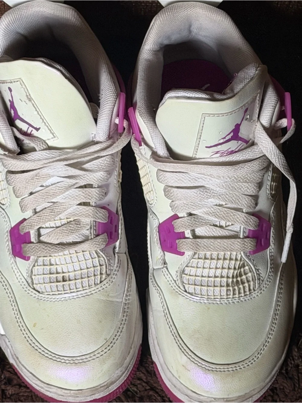 Jordan Kids White and Pink Sneakers